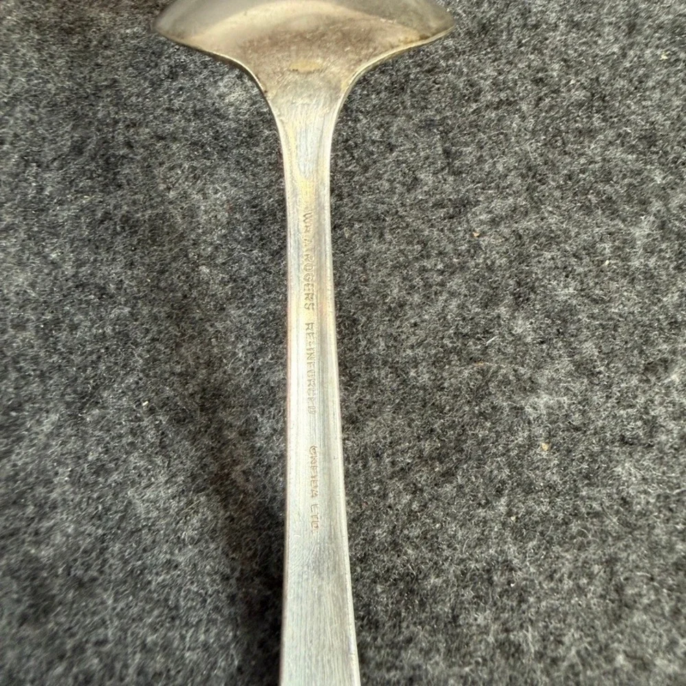 Wm A Rogers Oneida Coronation 1937 Silverplate Cream Soup Spoon Art Deco Vintage